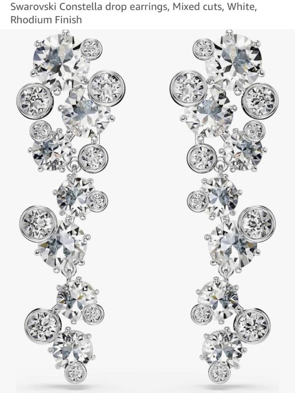 Swarovski Constella Crystal Drop Earrings NIB - Picture 2 of 7